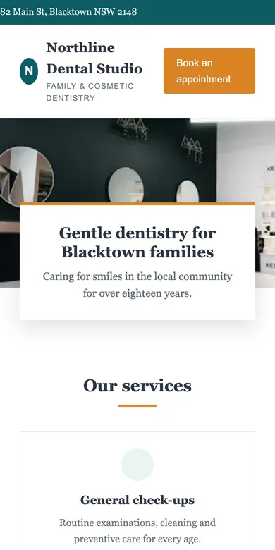 Mobile audit capture of Northline Dental Studio